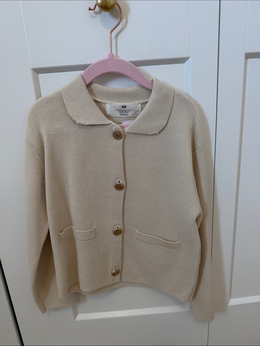 H&M Kids Cream Knit Button-Front Cardigan Jacket
